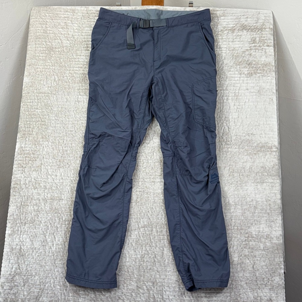 Mountain Equipment Hiking Cargo Pants Men's 36 Reg Gray Nylon Belted Outdoor‎